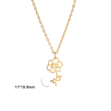 S925 Silver Birth Flower Necklace Bridesmaid Gifts Bridal Party Gifts Birthday Gifts For Her