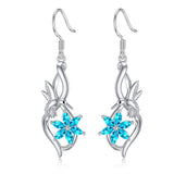 Hummingbird Earrings 925 Sterling Silver Daisy Flower Dangle Drop Infinity Earrings Birthstones Jewelry for Women