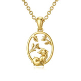 14K Gold Fox Necklace Animal Necklace Gift Necklace
