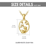 14K Gold Fox Necklace Animal Necklace Gift Necklace