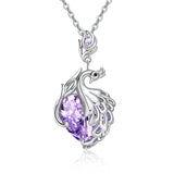Peacock Necklaces S925 Sterling Silver Pendant Jewelry Gifts for Girls