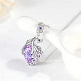Peacock Necklaces S925 Sterling Silver Pendant Jewelry Gifts for Girls