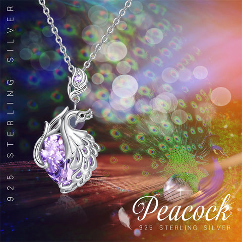 Peacock Necklace S925 Sterling Silver Pendant Jewelry Gifts for Girls