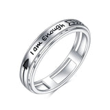 Sterling Silver Inspirational Spinner Ring Engraved With I Am