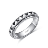 Spinner Fidget Ring S925 Sterling Silver Anxiety Worry Band Fidget Stress Relieving for Women Men