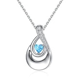 Sterling Silver Heart CZ TearDangle Urn Necklace for Ashes