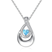 Sterling Silver Heart CZ TearDangle Urn Necklace for Ashes