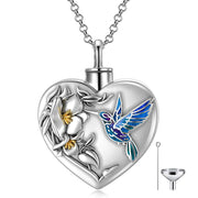 Hummingbird Cremation Urn Necklace for Ashes Human Keepsake Memorial Jewelry for Women