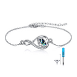 Infinity Butterfly Urn Bracelets for Ashes 925 Sterling Silver Cremation Butterfly Memerial Jewelry for Women