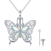Sterling Silver Butterfly Celtic Knot Urn Necklace for Ashes