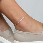 925 Sterling Silver Personalized Bar Anklet Initial Anklet Name Anklet Date Anklet Custom Anklet