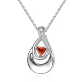 Sterling Silver Heart CZ TearDangle Urn Necklace for Ashes