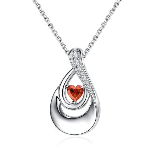 Sterling Silver Heart CZ TearDangle Urn Necklace for Ashes