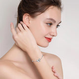 Butterfly Cremation Jewelry 925 Sterling Silver Urn Bracelet Ashes Keepsake Hair Memorial Link Chain Always in My Heart Locket for Women Mom