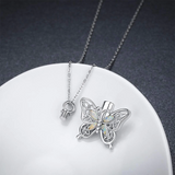 Sterling Silver Butterfly Celtic Knot Urn Necklace for Ashes