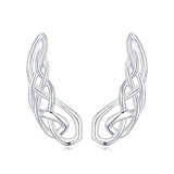925 Sterling Silver Celtic knot Ear Climbers Earrings for Women