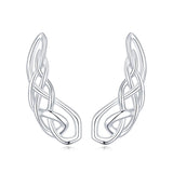 925 Sterling Silver Celtic knot Ear Climbers Earrings for Women