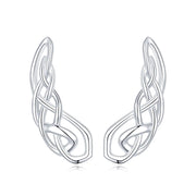 925 Sterling Silver Celtic knot Ear Climbers Earrings for Women