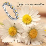 925 Sterling Silver You Are My Sunshine Daisy Ring Flower Ring