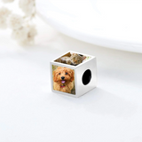Personalized Four-Sided Three-Sided Two-Sided Photo Charm Customized Bead Holds 2/3/4 Images Pictures Fit Snake Bracelet for Women