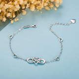 925 Sterling Silver Anklet for Women Infinity Heart Ankle Bracelet Love Charm Adjustable Gift for Women Girls