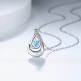 925 Sterling Silver Teardrop Cremation Jewelry Heart CZ Urn Pendant Necklace for Ashes Keepsake Urn Memorial Ash Jewelry Gift for Women