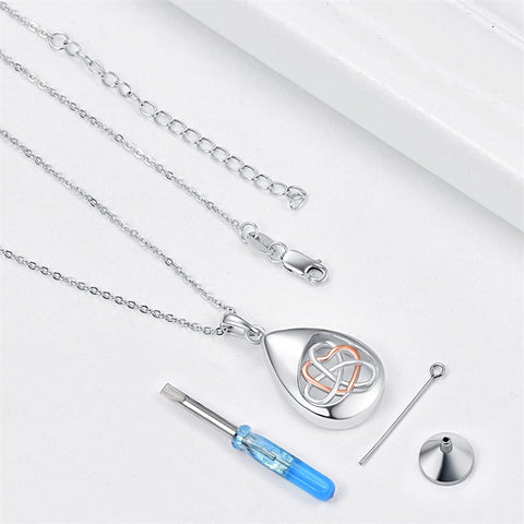 Sterling Silver TearDangle Celtic Knot Butterfly Urn Necklace for Ashes