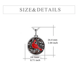 Sterling Silver Cardinal Bird Urn Necklace for Ashes Cremation Jewelry for Ashes