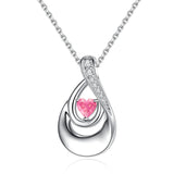 Sterling Silver Heart CZ TearDangle Urn Necklace for Ashes