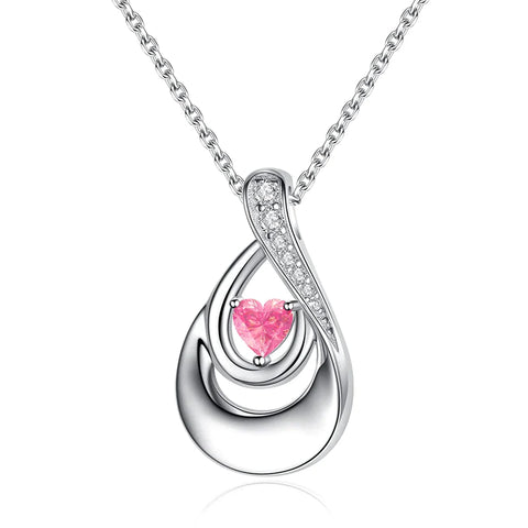 Sterling Silver Heart CZ TearDangle Urn Necklace for Ashes