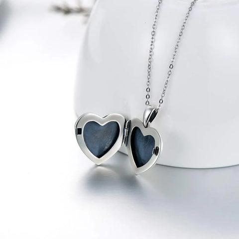 925 Sterling Silver Sunflower Locket Necklace Photo Picture Locket Necklace Heart-shaped Locket Necklace for Women