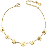 Woman 925 Silver Daisy Flowers Anklet Adjustable Jewellery Gift