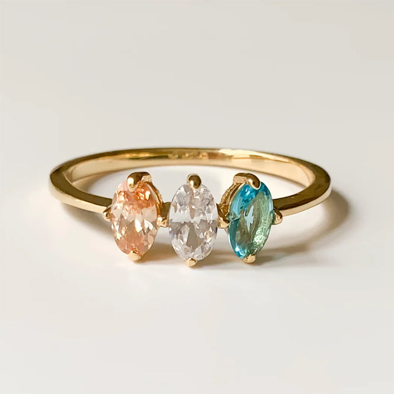 Sterling Silver Personalized Birthstone Ring– romanticwork