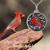 Sterling Silver Cardinal Bird Urn Necklace for Ashes Cremation Jewelry for Ashes