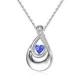 Sterling Silver Heart CZ TearDangle Urn Necklace for Ashes