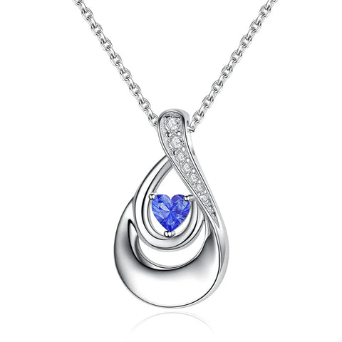 Sterling Silver Heart CZ TearDangle Urn Necklace for Ashes