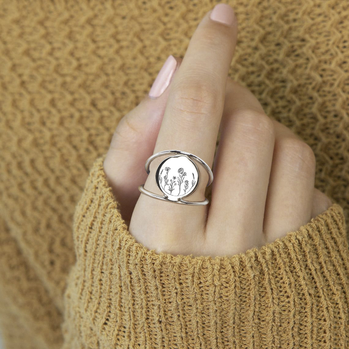 Sterling Silver Spring Wildflowers Nature Ring– romanticwork