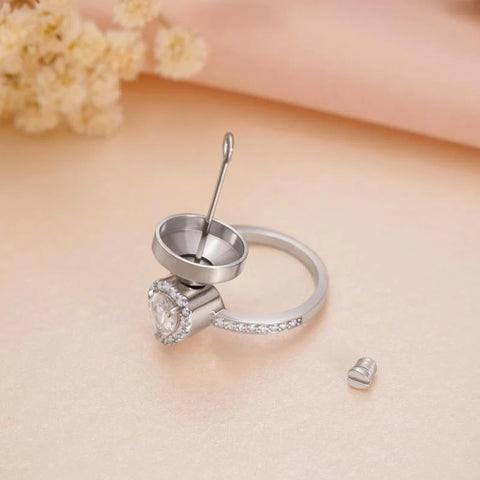 925 Sterling Silver Teardrop Urn Rings Hold Loved Ones Ashes Cz Cremation Memorial Ring Keepsake Jewelry for Women