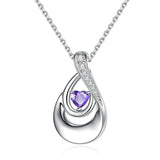 Sterling Silver Heart CZ TearDangle Urn Necklace for Ashes