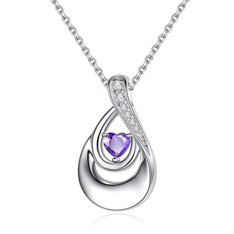 Sterling Silver Heart CZ TearDangle Urn Necklace for Ashes
