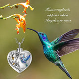 Hummingbird Cremation Urn Necklace for Ashes Human Keepsake Memorial Jewelry for Women