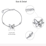 Butterfly Cremation Jewelry 925 Sterling Silver Urn Bracelet Ashes Keepsake Hair Memorial Link Chain Always in My Heart Locket for Women Mom