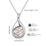 925 Sterling Silver Teardrop Urn Necklace for Ashes Celtic Knot Cremation Necklace Memorial Keepsake Jewelry for Ashes of Loved Ones