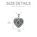 925 Sterling Silver Sunflower Locket Necklace Photo Picture Locket Necklace Heart-shaped Locket Necklace for Women