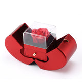 Rose Flower Jewelry Box Forever Eternal Flower Valentines Gift Christmas Box Necklace Ring Apple Box