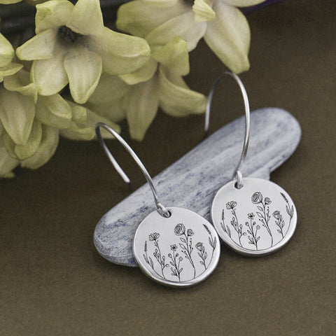 Spring Wildflowers Ring Wildflowers Earrings S925 Sterling Silver Flower Ring For Nature Lovers