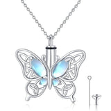 Sterling Silver Butterfly Celtic Knot Urn Necklace for Ashes
