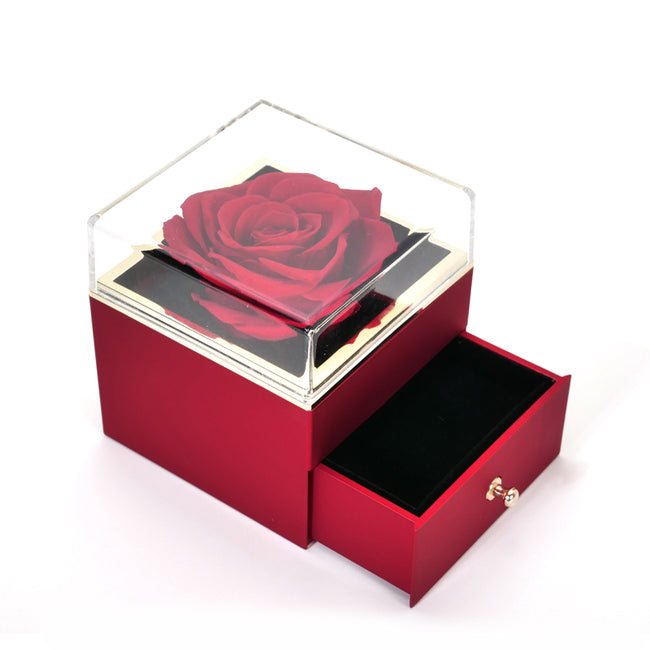 Forever Eternal Flower Rose Flower Jewelry Box Valentines Gift Christmas Box Necklace Ring Earrings Gift Box