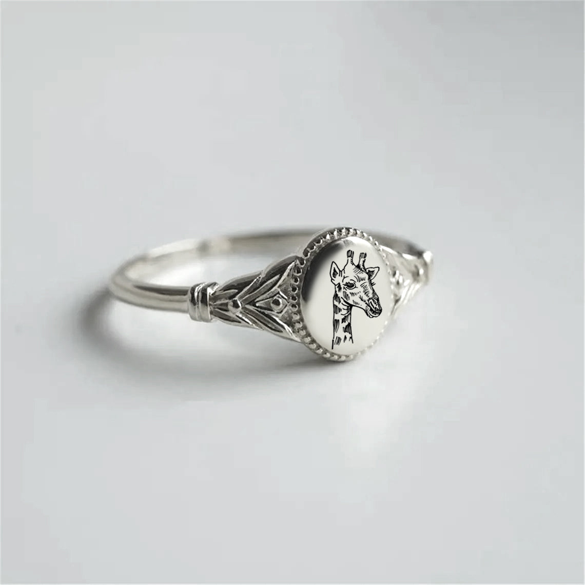 925 Sterling Silver Giraffe Ring Animal Ring Gift Ring– romanticwork