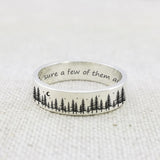 Forest Ring Tree Ring S925 Silver For Nature Lover Gift